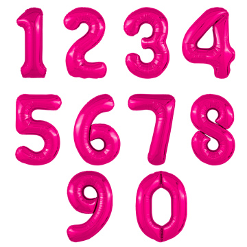 Шар Цифра " Фуксия" 
