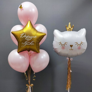 Композиция " Кот с Короной Белый" 